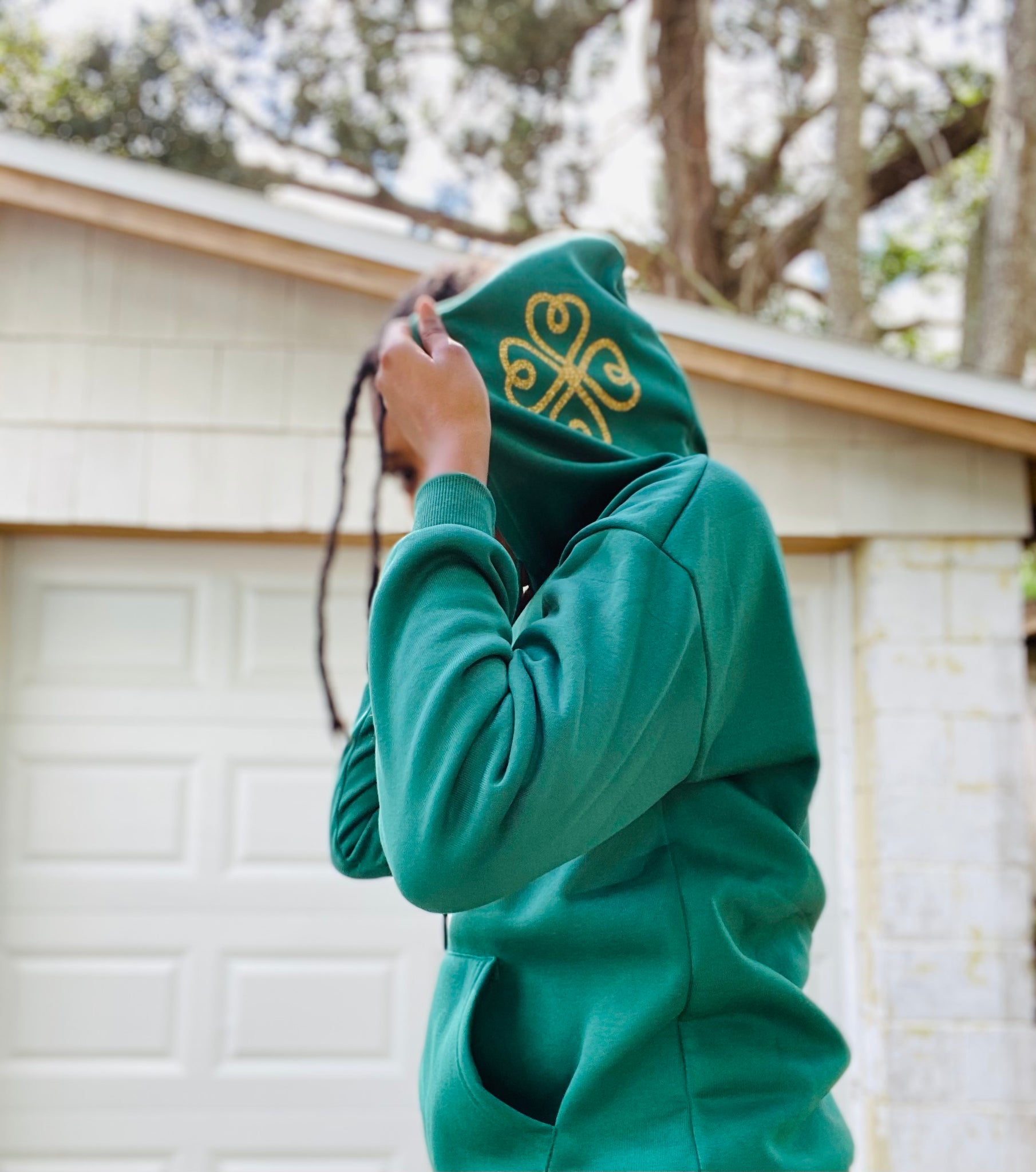 green clover hoodie