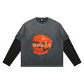 Skull Unisex Vintage Wash Distressed Layer T-Shirt