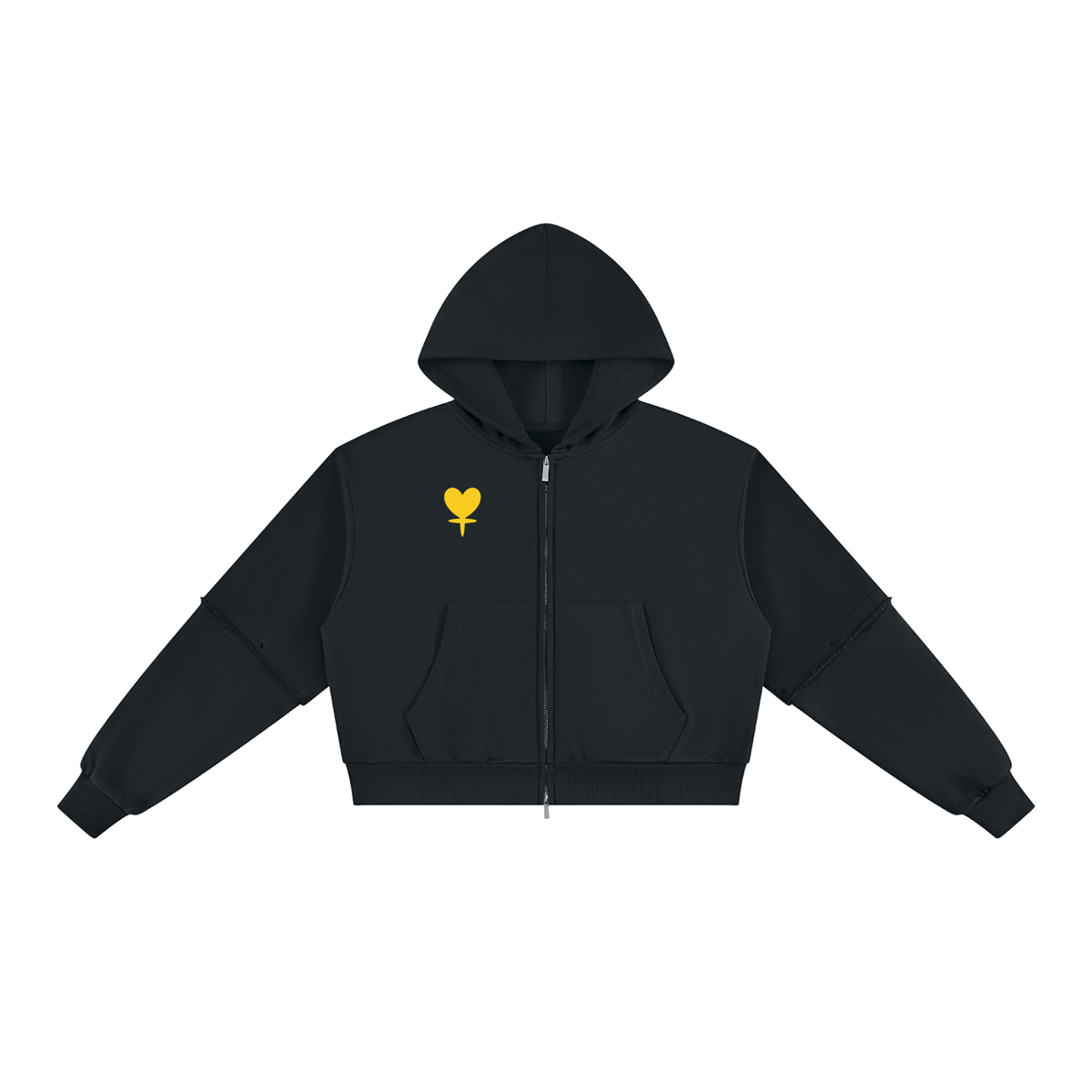 Women's Vintage Wash Detachable Sleeves Hoodie