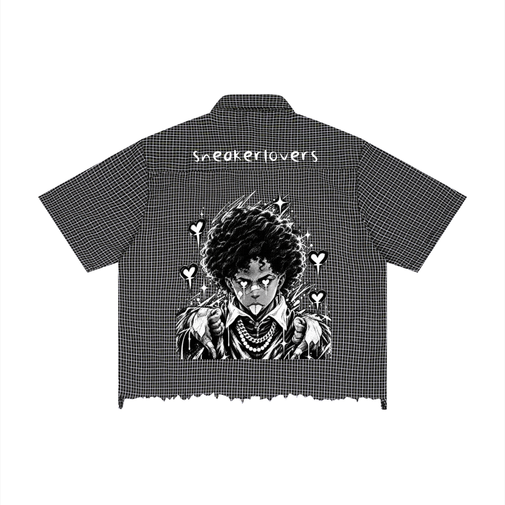 ANTI Lover Boy  Distressed Plaid Boxy Shirt