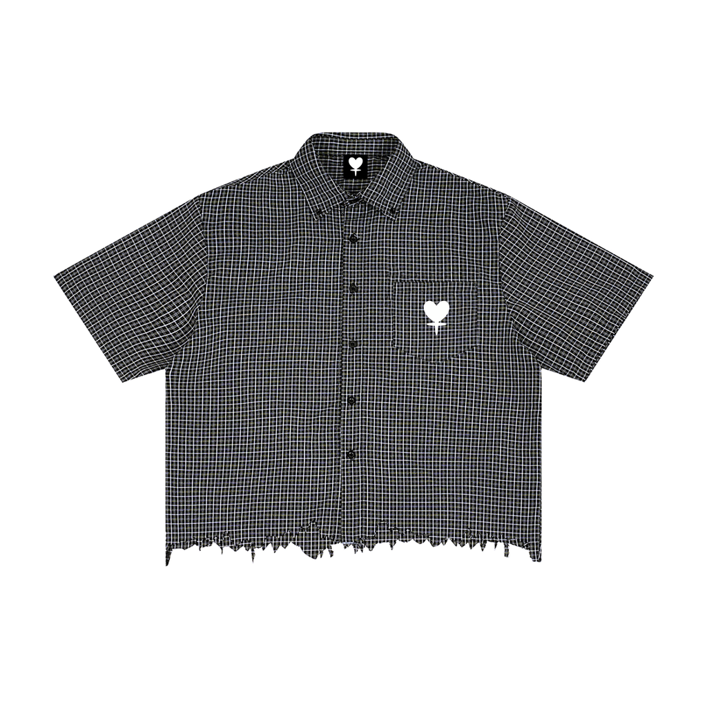 ANTI Lover Boy  Distressed Plaid Boxy Shirt