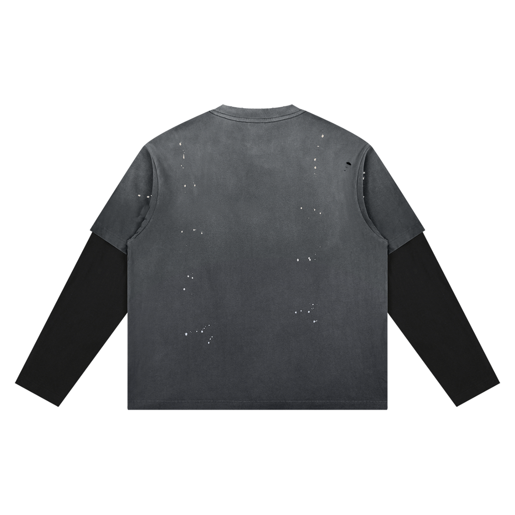 Skull Unisex Vintage Wash Distressed Layer T-Shirt